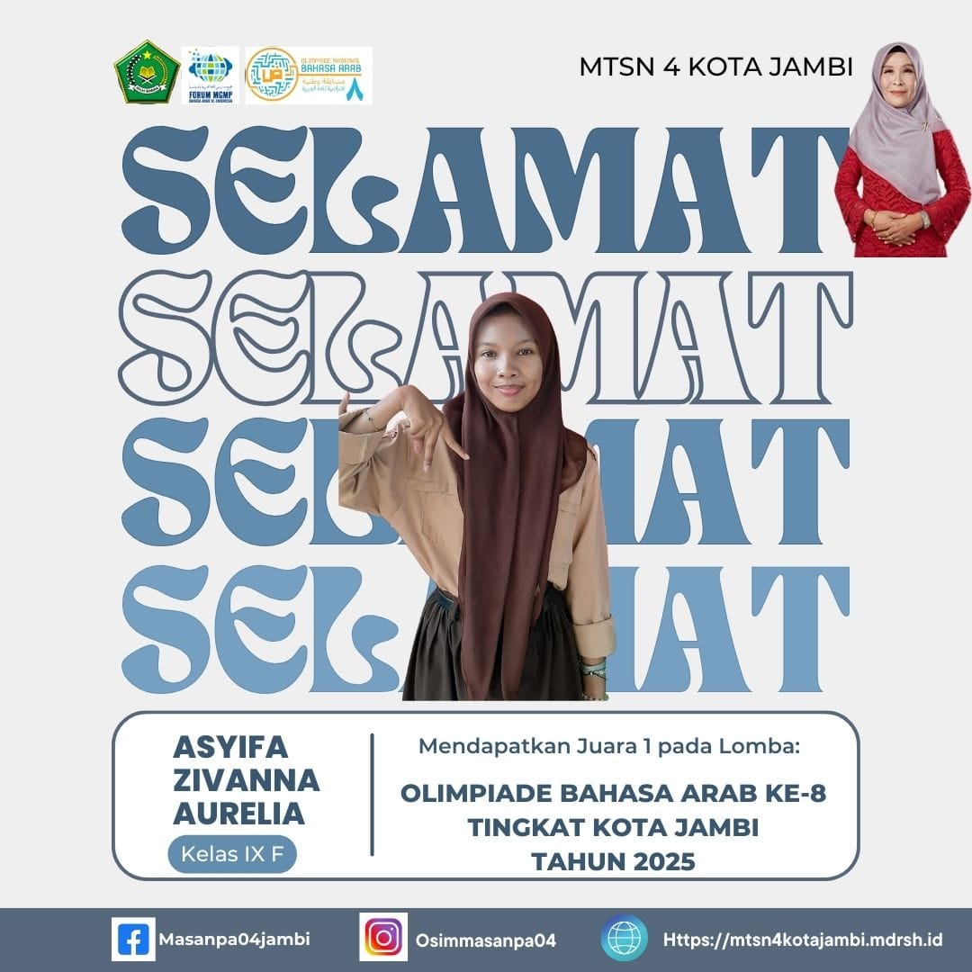 Syifa Zivanna Aurelia sabet juara 1 Olimpiade Bahasa Arab Tingkat Provinsi Syifa Zivanna Aurelia sabet juara 1 Olimpiade Bahasa Arab Tingkat Provinsi