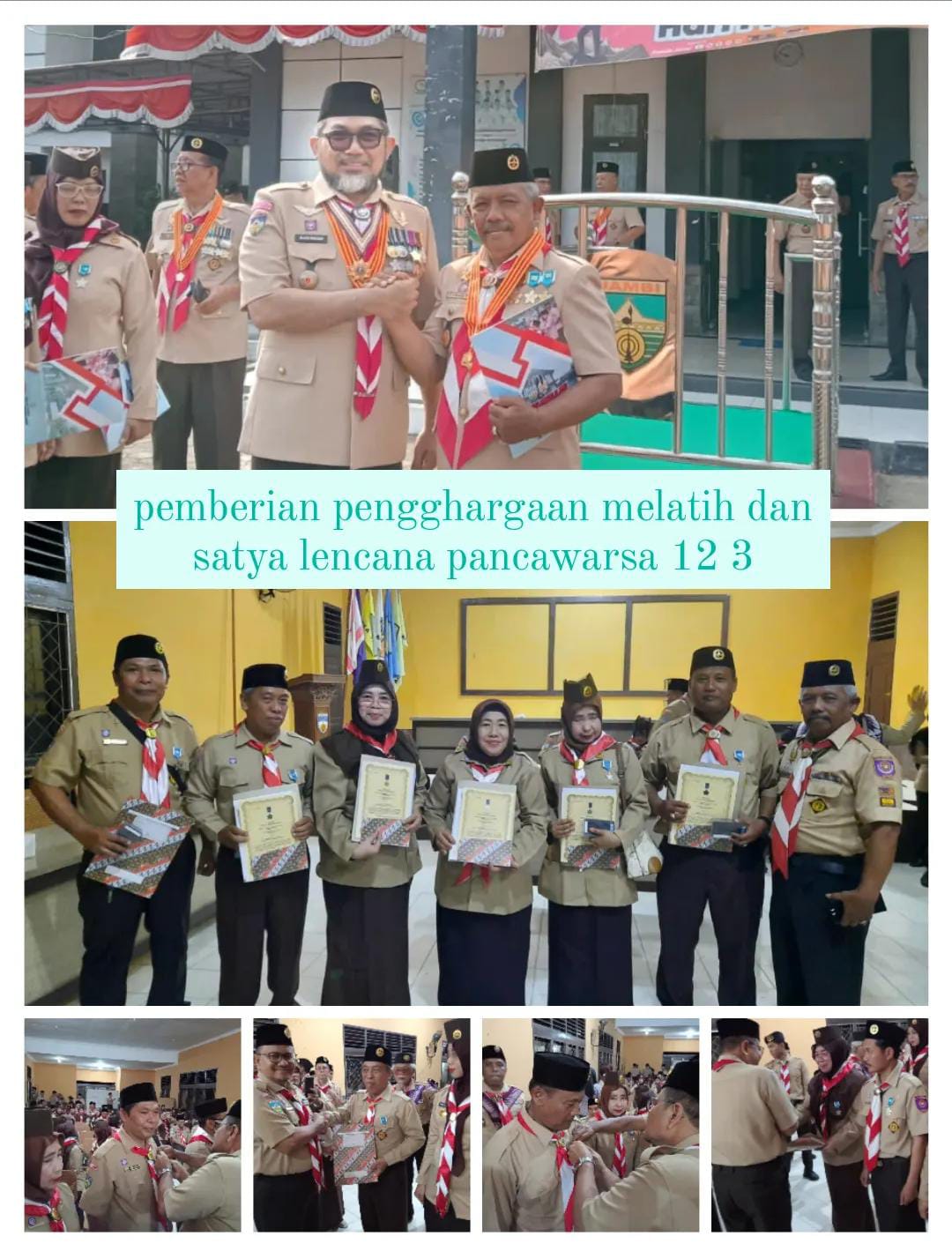 Pemberian tanda penghargaan pada hari Pramuka ke-63